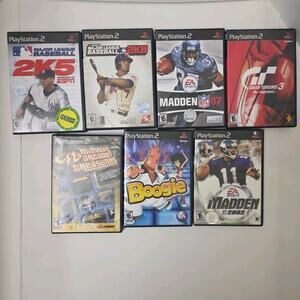 Lot of 7 Sony PlayStation 2 PS2 Games Madden Racing Arcade Complete In Box